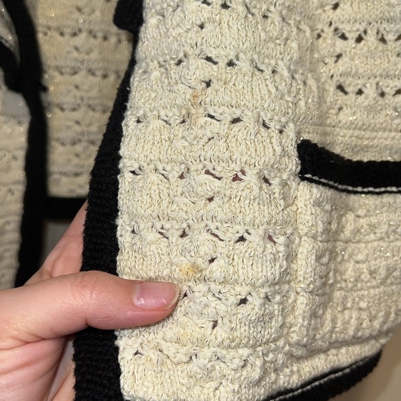 Ruffled Shimmery Knit Cardigan - Picture 6 of 6